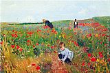 Mary Cassatt - Poppies painting